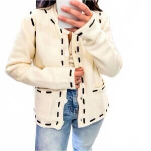 NEW SUNDAY EDITION women's birch hollow button up cardigan in black cream